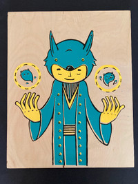 Original art Magician Printed on Wood Great for Kids Room