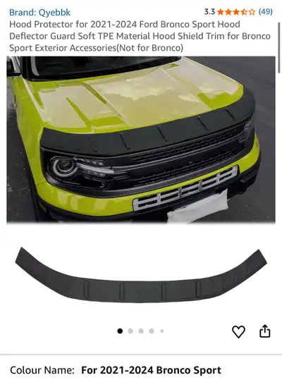 Ford Bronco Sport Hood Deflector Guard, View more