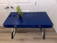 Blue glossy desk 