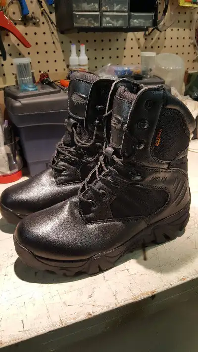 BOTTE DE MOTO CUIR  STYLE MILITAIRE NOIR, View more