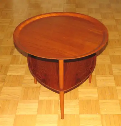 1950 FRITZ HANSEN DANISH MODERN TEAK WOOD TRAY TABLE DENMARK, View more