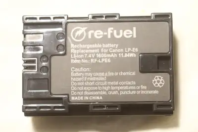 New re-fuel (digipower) rechargeable LP-E6 Li-ion Camera Battery, View more