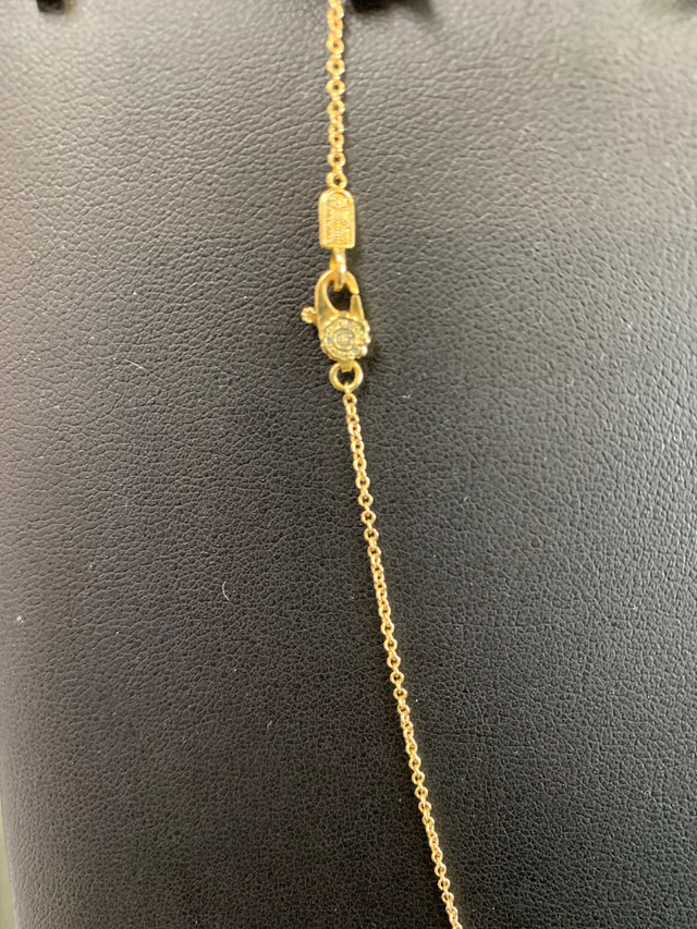 Brilliant 18K Yellow Gold Solitaire Pendant and Chain in Jewellery & Watches in Oshawa / Durham Region - Image 2