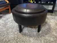 Versatile Round Storage Ottoman/Coffee Table – $50