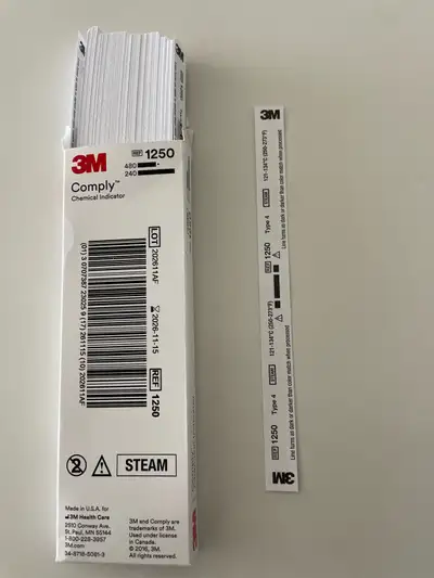 3M Steam Comply chemical indicator strips for sterilization or autoclaves Open package estimate abou...