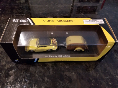 1:43 Diecast K-Line Kruisers Porsche 356B w/ Slumber Coach, View more