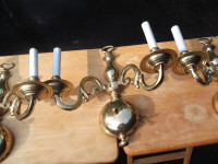 SCONCES ITALIAN 3 - DOUBLE LIGHTS SOLID BRASS.