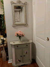 REDUCED! Unique vintage Italian accent cabinet with mirror