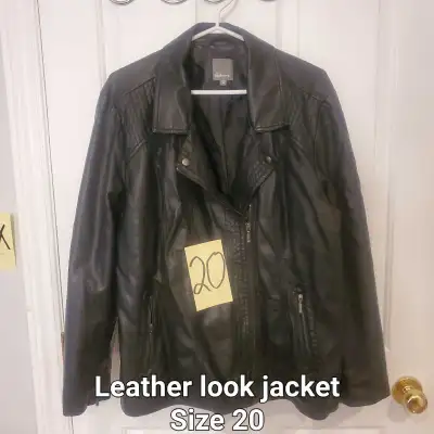 Leather look women jacket Size 20 - $25 - Pick up in Orleans ON , View more
