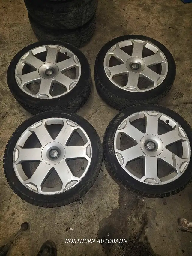 02-2008 AUDI S4 B6 B7 OEM 5X112 WHEELS / Bridgestone winters new in Tires & Rims in Cambridge - Image 2