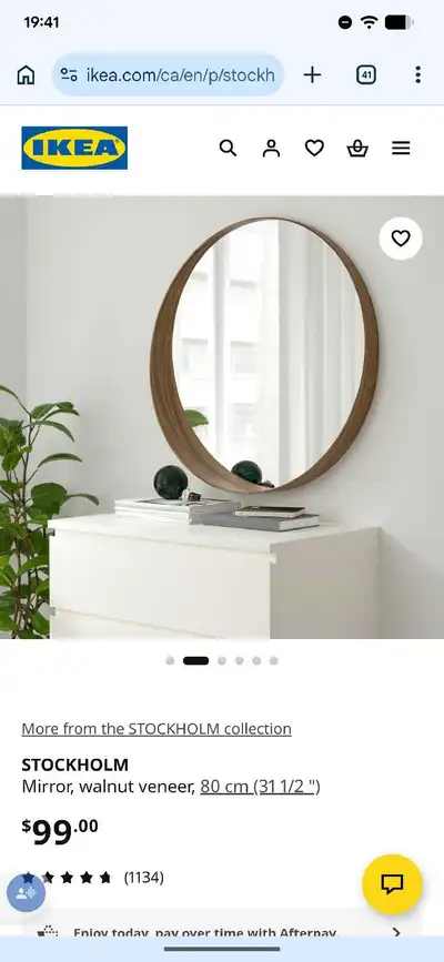 New: Ikea Stockholm Mirror walnut veneer 80 cm, View more
