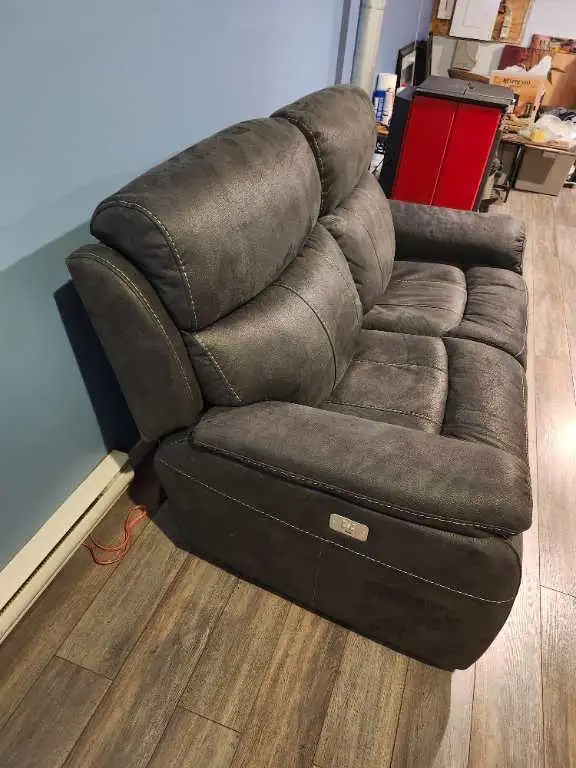 Gray double-incline electric recliner sofa63234628800259121