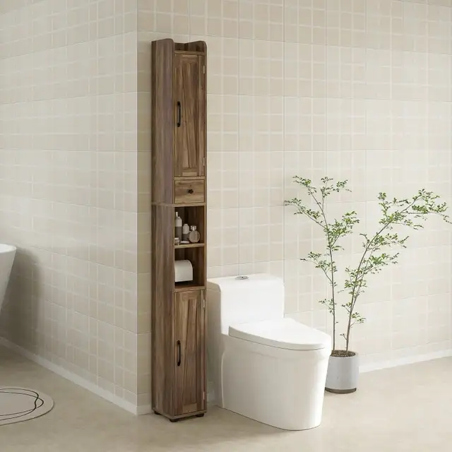 Narrow Bathroom Cabinet, Tall Bathroom Storage Cabinet with Barn in Bookcases & Shelving Units in Markham / York Region - Image 11