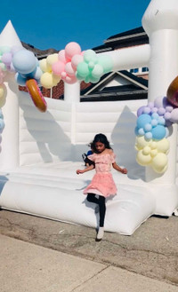 Majestic White Bouncy Castle for RENT