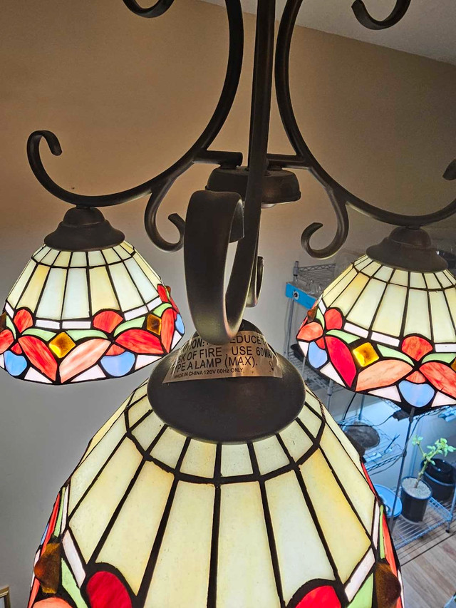 Stained glass, 3 head chandelier in Indoor Lighting & Fans in Edmonton