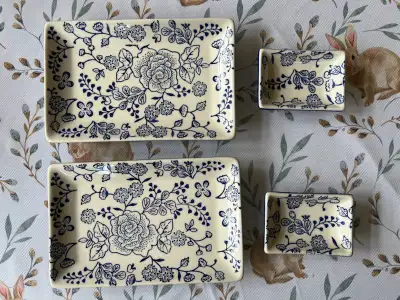 Blue & White Porcelain Sauce Dishes (Set of 4), View more