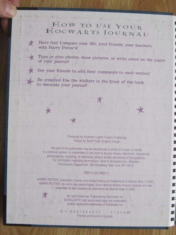 HARRY POTTER HOGWARTS JOURNAL - 2000 in Children & Young Adult in City of Halifax - Image 2