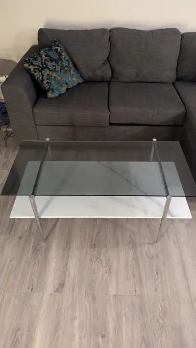 Glass coffee table for pick up downtown, View more