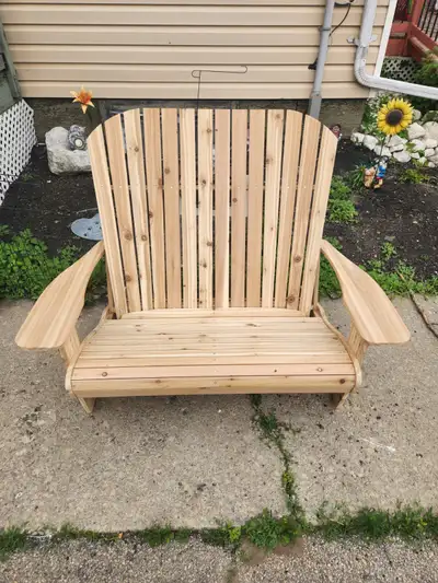 Adirondack bench seat Made out of 3/4 western red cedar. 52" wide, 39" high , 36" depth. Seats 2 peo...