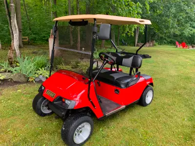 EX-GO 36 volt re-conditioned golf cart in excellent condition. New seat covers, new 12” custom wheel...