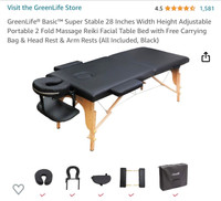 Massage bed and accessories 