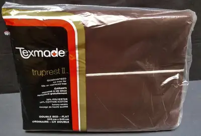 New chocolate brown no-iron full flat double bed sheet, View more
