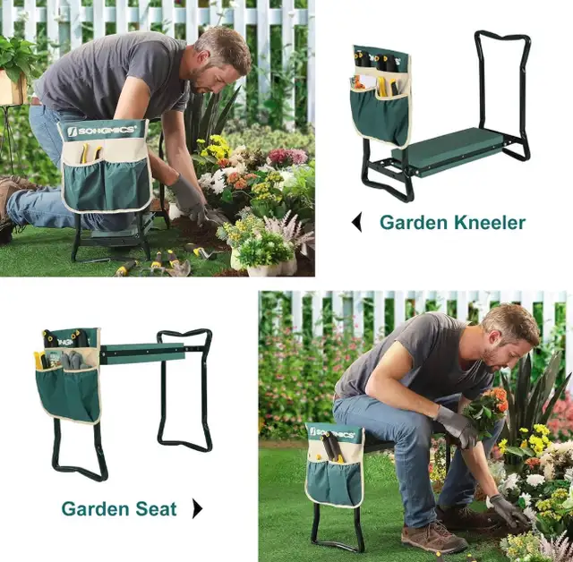 SONGMICS Garden Kneeler & Seat with Tool Bag in Outdoor Tools & Storage in Oshawa / Durham Region - Image 5
