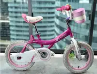 Girl's Bike/ Bicycle|hand-breaks-Fuchsia pink wthTraining wheels