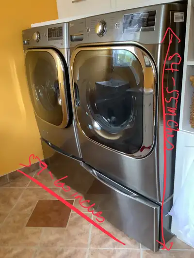 LG Steam Washer & Dryer Set with Pedestals – Large Capacity, Exc, View more