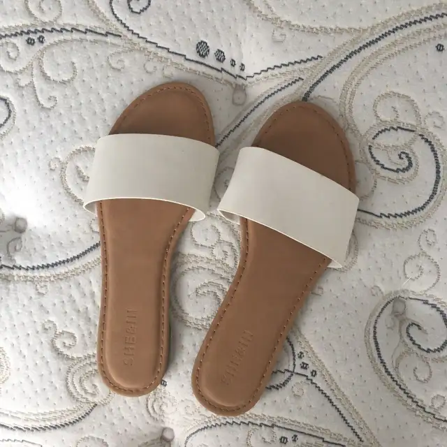 Shein slip on faux leather slides63234499357057128