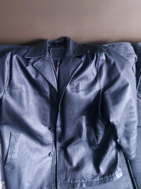 Mens leather jacket 3/4 length
