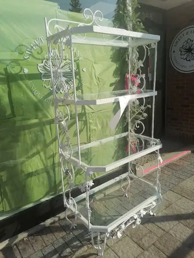 beautiful white metal frame shelf, View more