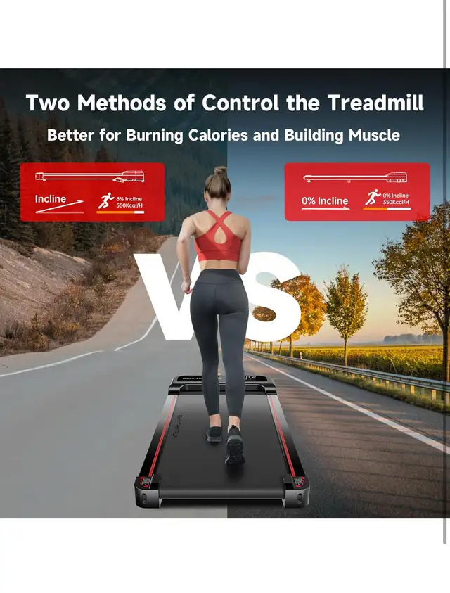 Walking Pad Treadmill with Incline, Under Desk Treadmill with In63660945289091122
