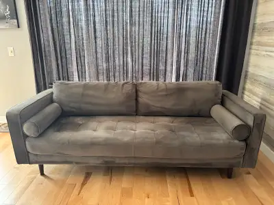 Grey Velvet Couch, View more