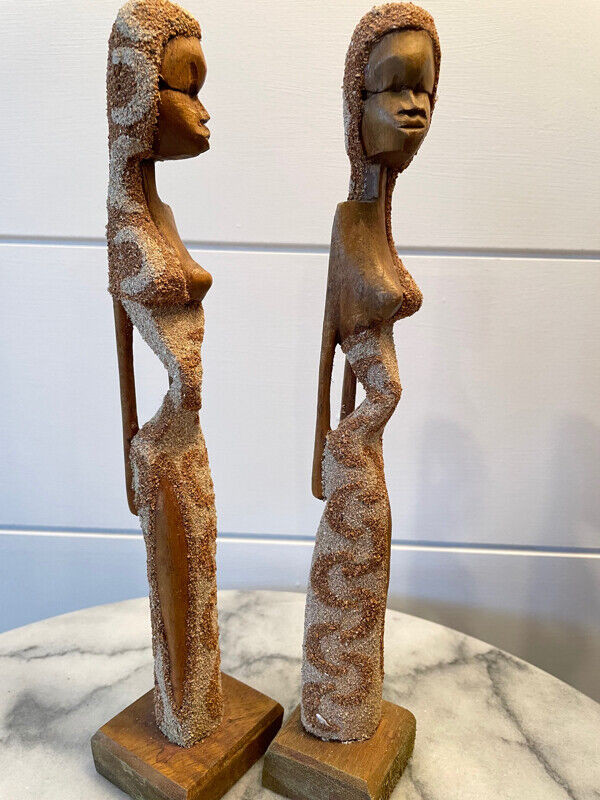 Vintage African Hand Carved Wood Women Figures in Arts & Collectibles in Dartmouth - Image 2