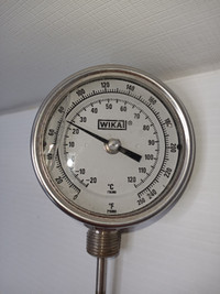 Wika Dial Bi-Metal Thermometer Gauge, 250 Degree