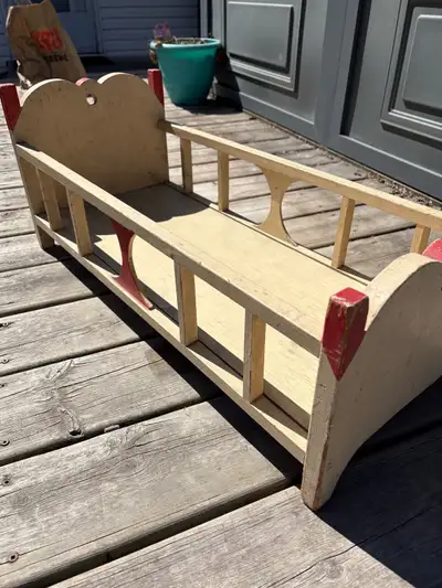 Cute antique doll bed, could become a cat or dog bed? Measurements in photos. Non smoking, pet-free...