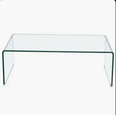 ✨ Modern Bent Glass Coffee Table – Waterfall Design ✨, View more