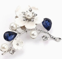 Stunning Brooch Navy and white