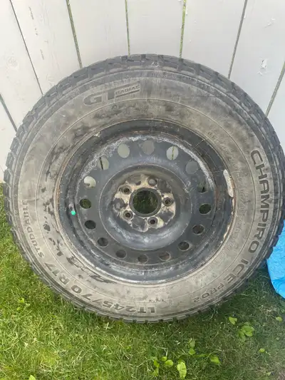 Selling a set of 4 lightly used winter studed tires with rims Champiro ice pro 2 LT245/70R17 5 x 5in...