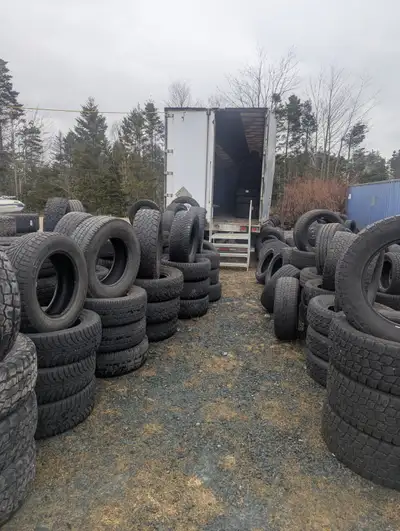 Thousands of tires sets of four pairs and singles lots of truck tires. Mickey Thompson's 16-in rims...