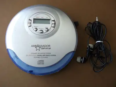 Ambassador Portable CD Player,CDP-51130 Dynamic Bass ,Anty-Shock System Headphones included 2X"AA"Ba...