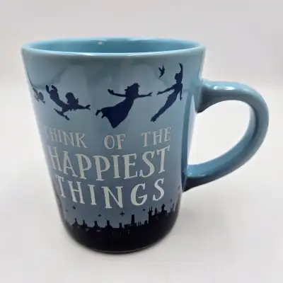 Disney Parks Peter Pan Think Of The Happiest Things Mug Cup Blue, View more