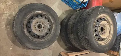 Have a set of 195 70 14 tires and rims. Came off a Toyota 5x114 bolt pattern. Price is basically for...