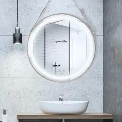 24'' Round Led Bathroom Mirror, Dimmable Anti Fog Wall-Mounted M, View more