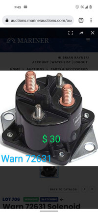 Warn winch solenoids and harnesses