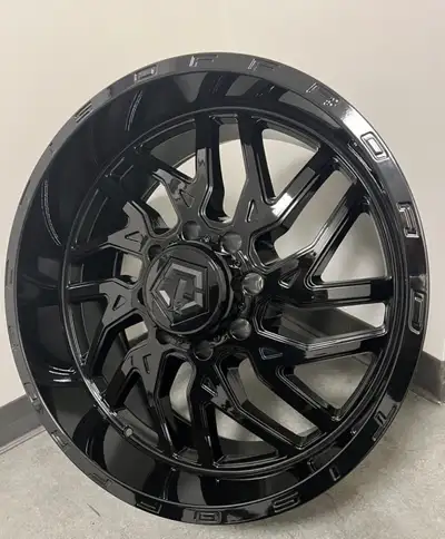 TIS 544BM 20x10 8 bolt rims with Toyo AT3s in a 33x12.5x20 - F rated. Set of 4. Used for only 1000km...