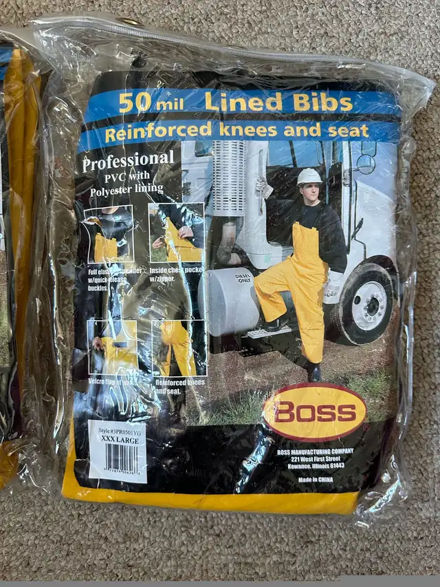 2 UNITS Boss 50 mil Bib Overalls, XXXLARGE, Free Shippi in Men's in City of Toronto - Image 4