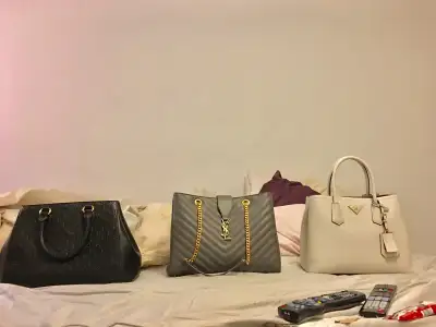 Saint Laurent Gray Cassandre bag, View more