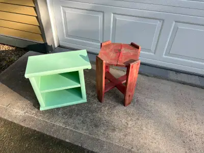 (Vintage) Rustic Plant Stand & Small Bench...Selling Separately, View more